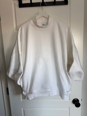 TNA White Mock / Crewneck Mega Fit Sweatfleece